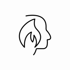 Mind fire energy icon vector sign
