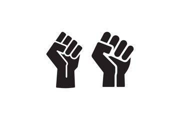 Fototapeta premium Symbol of simple fist icon silhouette in a simple, minimalist vector on a white background