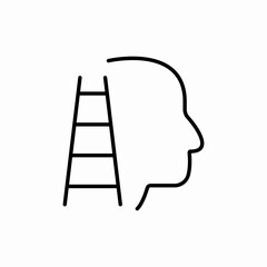 Growth ladder success icon vector sign