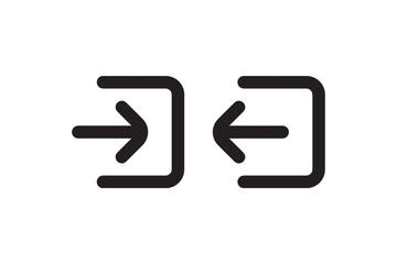 Login and logout arrow icons with frames Vector