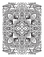 Detailed Mandala Coloring Page Illustration for adults and kids