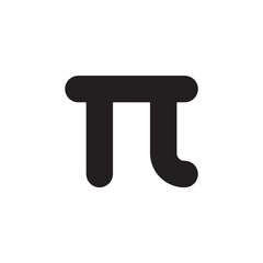 Pi symbol black icon for math concepts Vector