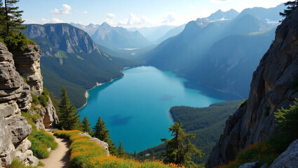 panorama of the mountains of caucasus