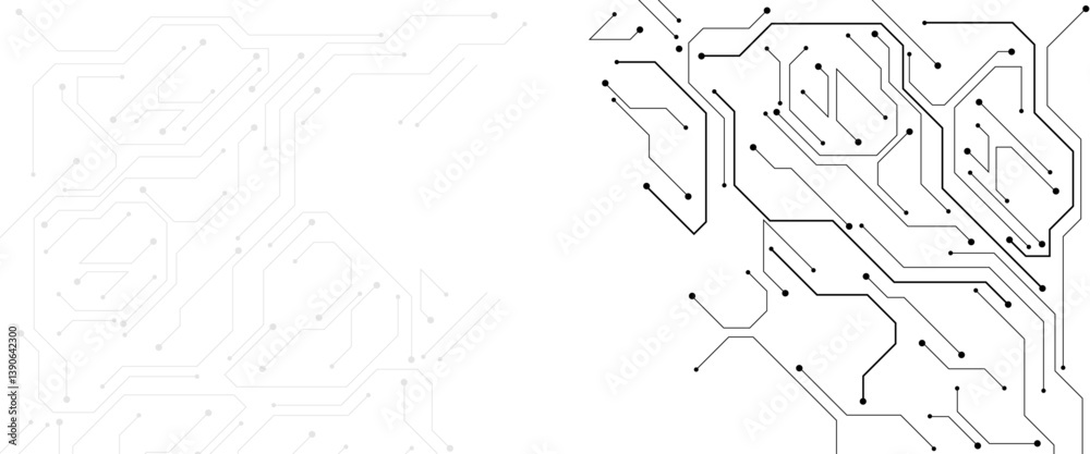 Aufkleber Abstract technology circuit diagram on white background. High tech circuit board connection system.