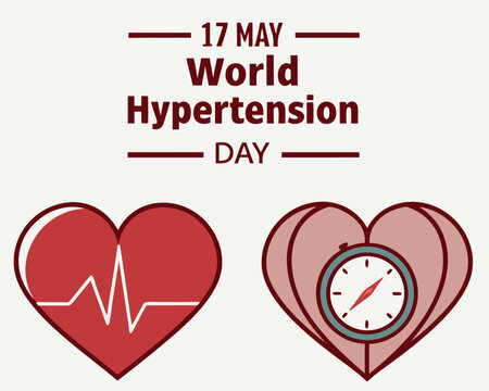 World Hypertension Day on May 17th: Heart Health Awareness Design.