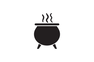 Symbol of simple cauldron potion  icon silhouette in a simple, minimalist vector on a white background