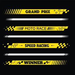Naklejka premium Yellow decal lines horizontal
