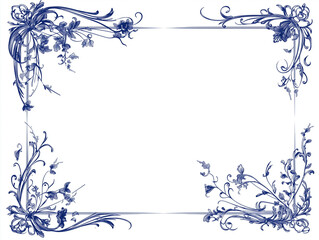 Obraz premium Blue floral frame