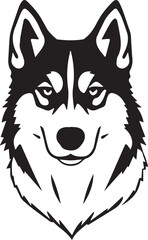 Husky dog. Hand drawn vector illustration