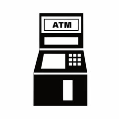 Isolated Black And White Atm Vector Illustration For Financial Concepts