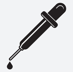 injection syringe silhouette vector art illustration