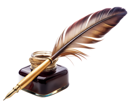 feather pen and ink