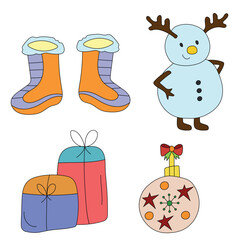 Hand-drawn Winter Illustrations: Colorful Winter Clipart Doodles
