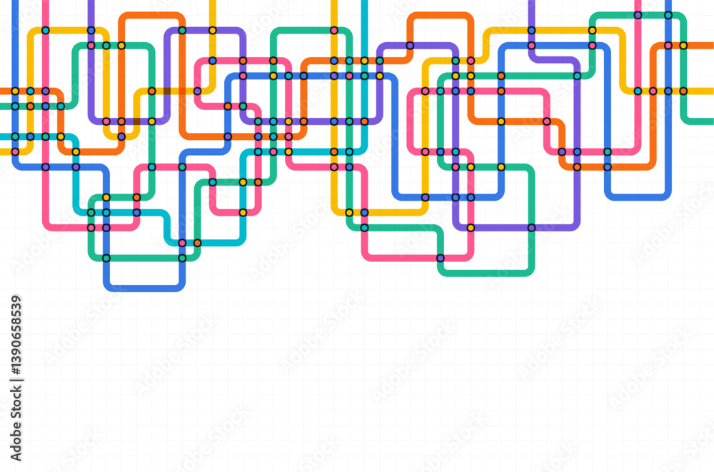 Poster Circuit connect lines and dots. Network technology and Connection concept. Decentralized network nodes connections