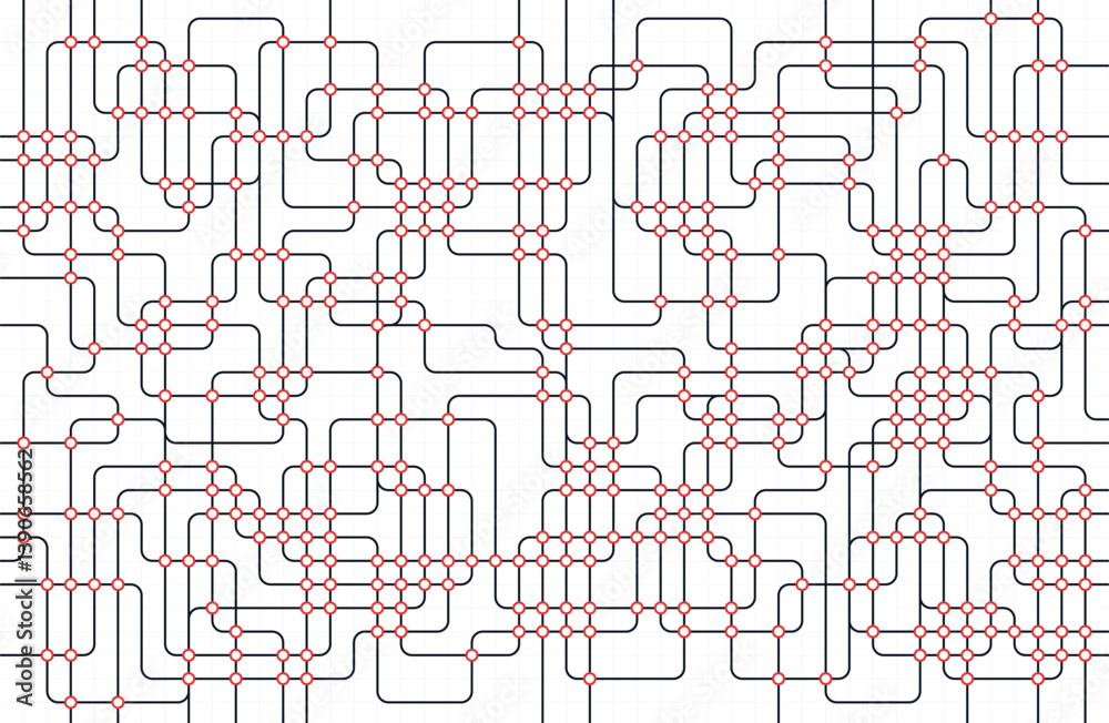Poster circuit connect lines and dots. network technology and connection concept. decentralized network nod