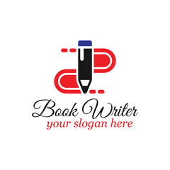 book writer author logo design vector format