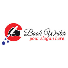 book writer author logo design vector format