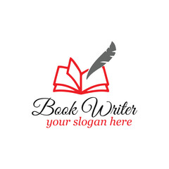 book writer author logo design vector format