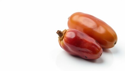 Single fresh date fruit, isolated on white background, culinary, diet, seedless