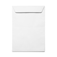 Envelope isolated on white, top view. Mockup for design