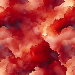 Striking abstract landscape art in red and black with brush strokes high resolution picture