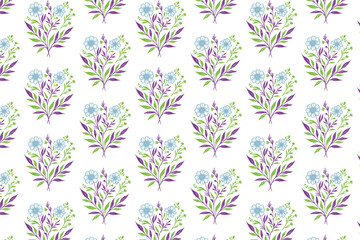 artistic seamless tile pattern of floral stems and leaves in line sketch style for nature textile wallpaper and modern fashion

