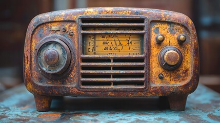 Rusty antique radio