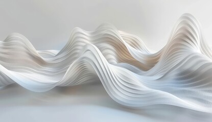 Soft wave shapes create an abstract composition on a white background, offering a serene and modern visual experience for design applications