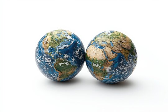 Twin earths side by side: a conceptual representation of two planetary worlds