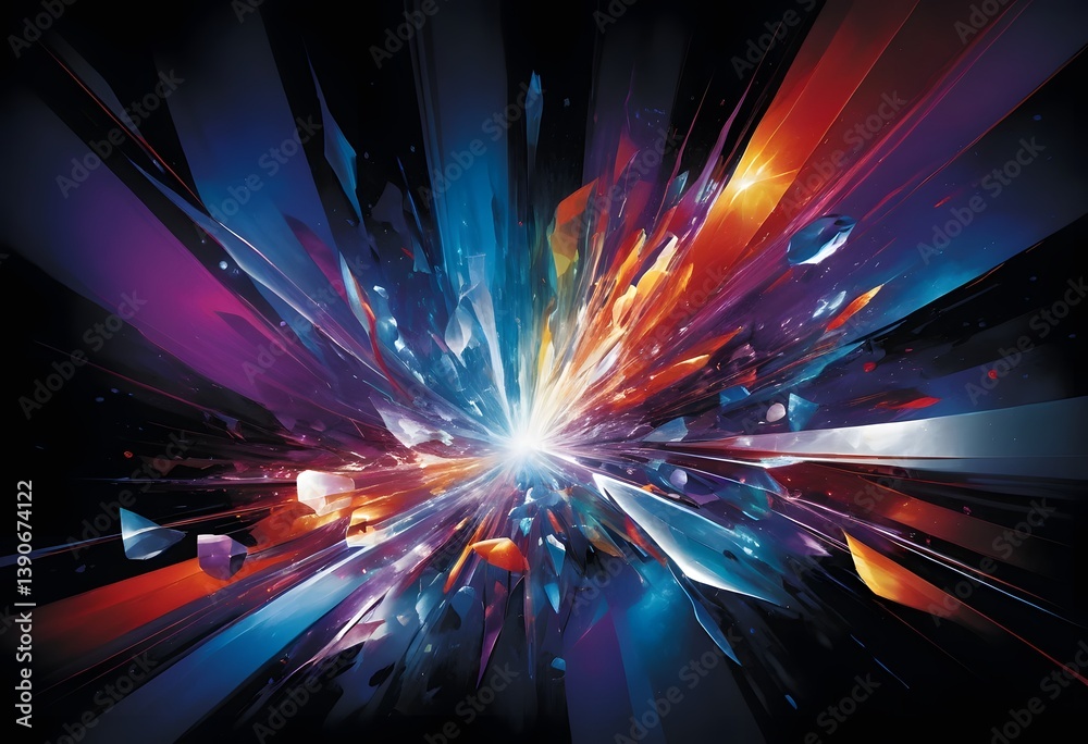 Leinwandbilder abstract light dance. dark backdrop bursts with vibrant color. radiant hues blend seamlessly. a capt