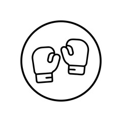 Kickboxing gloves outline icon on transparent background  