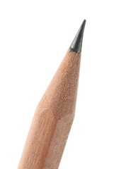 One sharp graphite pencil isolated on white