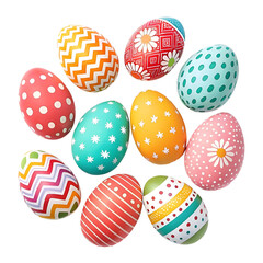 Obraz premium Brightly colored decorative eggs for spring celebration