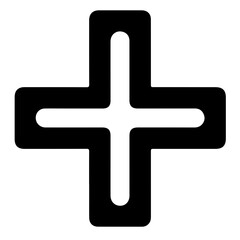 Obraz premium Plus symbol icon representing add or expand action in minimalist interface design