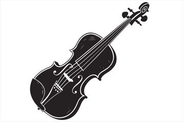 Obraz premium A vaioline silhouette black color logo style.