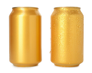 Two blank tin cans isolated on white