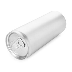One blank tin can isolated on white