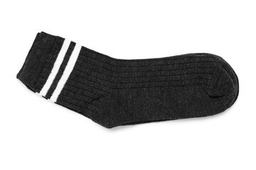 Pair of black socks isolated on white, top view