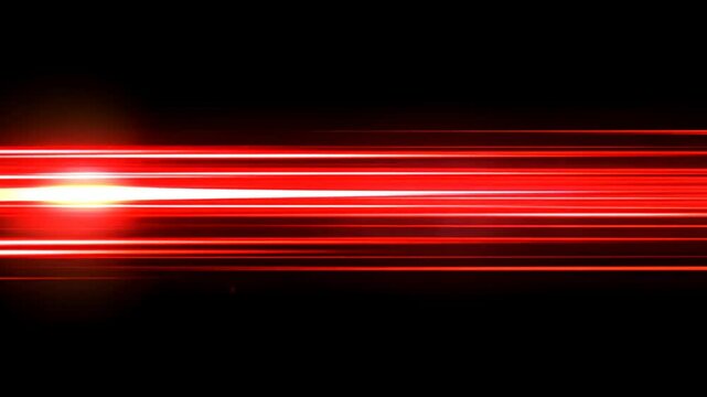Abstract red light streaks moving across a black background, suitable for visual effects