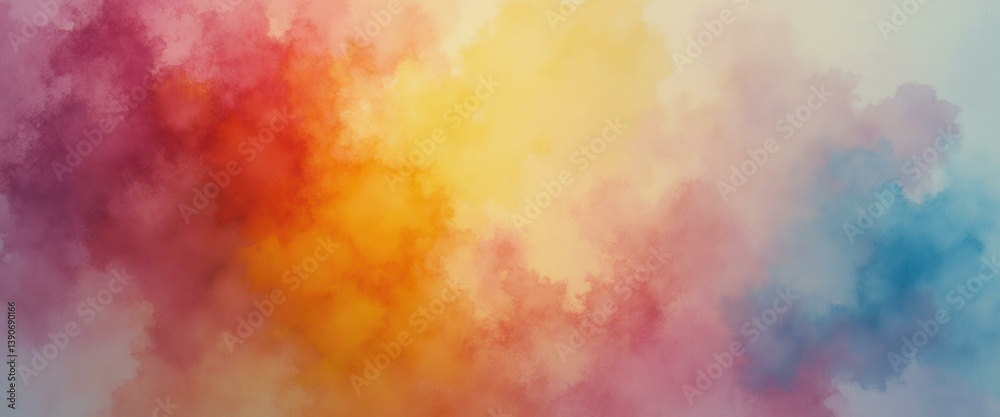 Aufkleber abstract dreamscape: a fusion of vibrant colors and ethereal textures in gentle motion