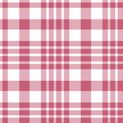 Pastel white Seamless Tartan with Dusty rose accents Fabric Design