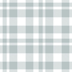 Classic white Seamless Tartan with Classic silver accents Fabric Design