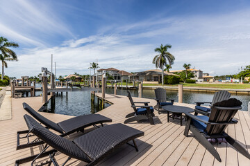 Deck Chairs on a Boat Dock Marco Island Florida