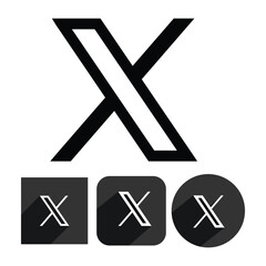 Set of new twitter logo X icons.