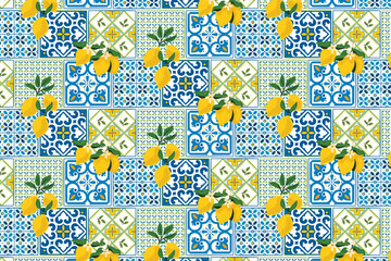Amalfi Coast Lemon Tile Pattern