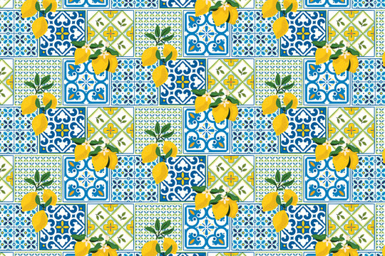 Amalfi Coast Lemon Tile Pattern