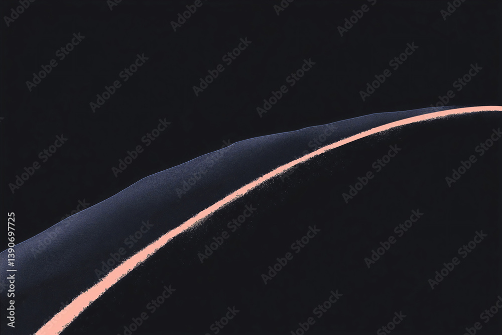 Poster abstract curve on black: a captivating composition with a minimalist curve on a dark background, cre