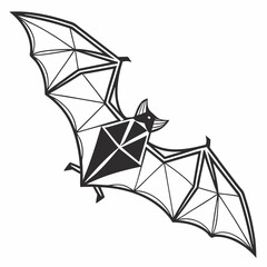 Fototapeta premium Minimalist geometric bat using only triangles and sharp lines, modern aesthetic