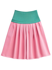 Colorful cut out background skirt display studio setting fashion photography vibrant atmosphere eye-level view