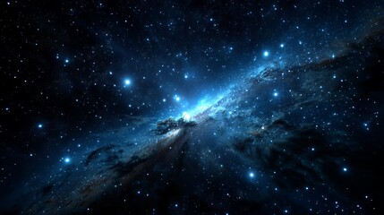 Stunning Celestial Nebula Cosmic Background Deep Space Starry Night Galaxy Blue Dark Universe Astronomy Science Fiction Fantasy Art Digital Painting Illustration Background Wallpaper Image Sky Way    